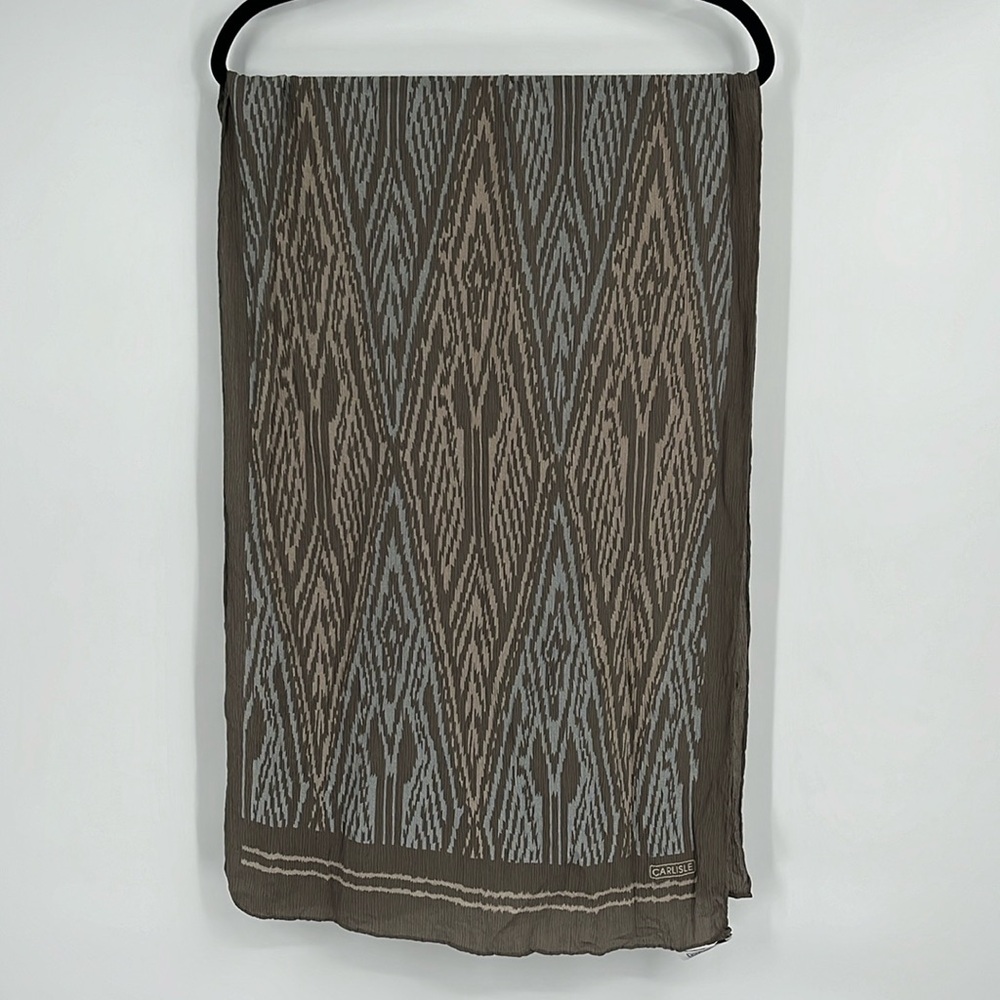 Vintage Carlisle Abstract Grey Silk Scarf